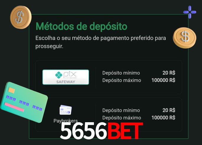 O cassino 5656Bet oferece uma grande variedade de métodos de pagamento